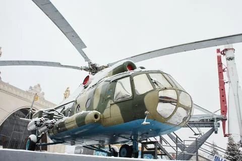Soviet multipurpose mi8 helicopter on the background Stock Photos