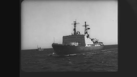 Soviet nuclear icebreaker Lenin Stock Footage 172204635