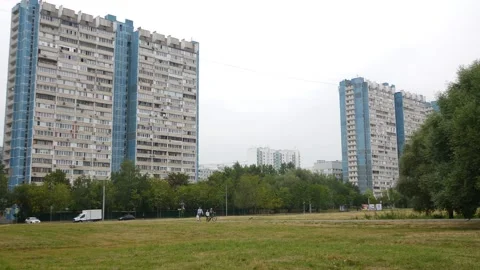 Soviet outskirts of Moscow Stock Footage 218379935