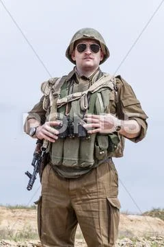 Soviet paratrooper in Afghanistan Stock Photos
