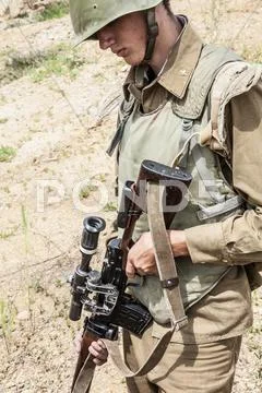 Soviet paratrooper in Afghanistan Stock Photos