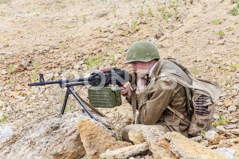 Soviet paratrooper in Afghanistan Stock Photos
