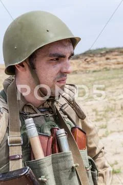 Soviet paratrooper in Afghanistan Stock Photos