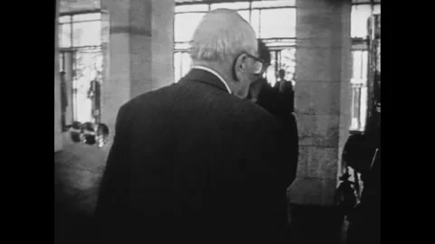 Soviet physicist Andrei Sakharov leaves the building after a speech Stock-Footage 285158217
