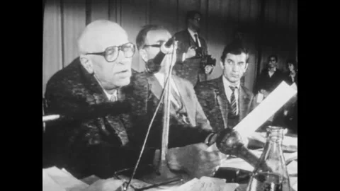 Soviet physicist Andrei Sakharov. Speeches Stock-Footage 285158185