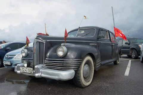 Soviet post-war passenger Executive class car ZIS-110. Kronstadt Stock Photos
