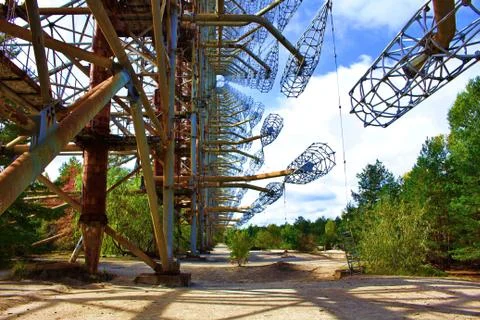Soviet Radar Installation Duga In Bright Sunny Day Stock Photos