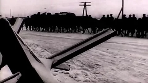 Soviet Red Army battle positions during Moscow defense 1941 스톡 동영상 330263302