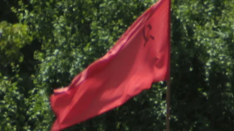 Soviet red flag Stock-Footage 90008544