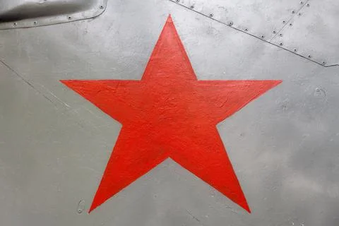 Soviet red star on a plane Stock Photos