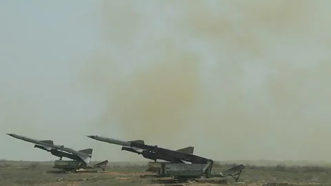 Soviet rocket launchers Vídeo Stock 237452291