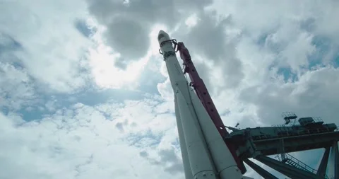 Soviet rocket Vostok on the launch pad (Vdnkh Expo Park) Stock Footage 134178621