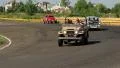 Soviet Russian Moskvitch 412, Toyota Landcruiser, Volkswagen Beetle racing HD Footage
