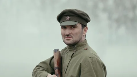 Soviet Soldier In Battle. 스톡 동영상 102348542