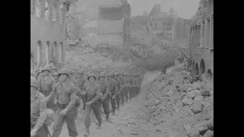 Soviet soldiers released from prison Stock Footage 252579571