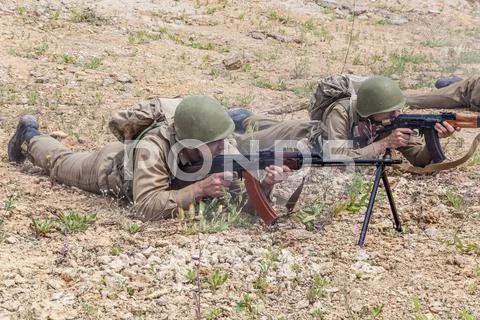 Soviet Spetsnaz on a mission Stock Photos