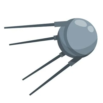 Soviet Sputnik. The first spacecraft to orbit earth. Spherical probe. Stock Illustration