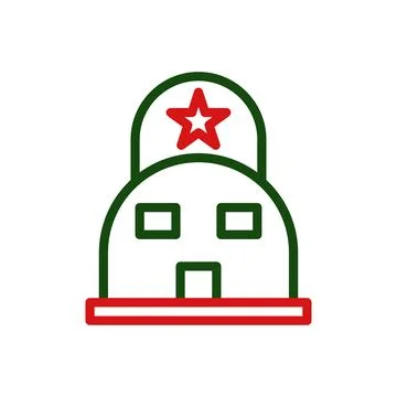 Soviet style building icon. Concept of government, communism, and historica.. Stock Illustration