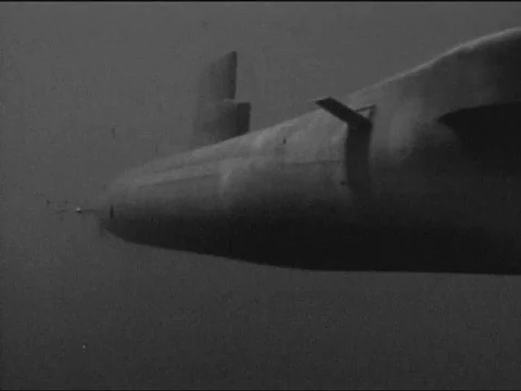 Soviet submarines, missiles launching, warplanes, helicopters and warships are Video stock 75417193