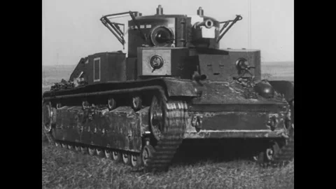 Soviet T-28 medium tank Stock Footage 243434562