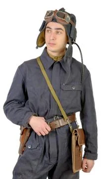 Soviet tank driver Stock Photos