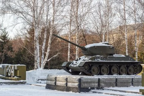 Soviet tank a monument Foto stock