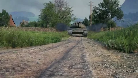 Soviet tank of Russian occupiers Stock Footage 187695067
