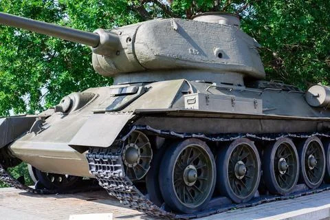 Soviet tank from the second world war T-34-85. Medium tank in open air museum Stock Photos