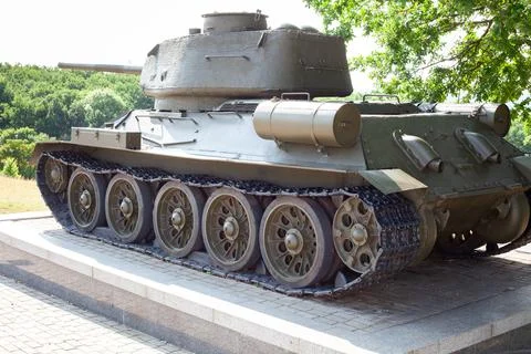 Soviet tank from the second world war T-34-85. Medium tank in open air museum Stock Photos