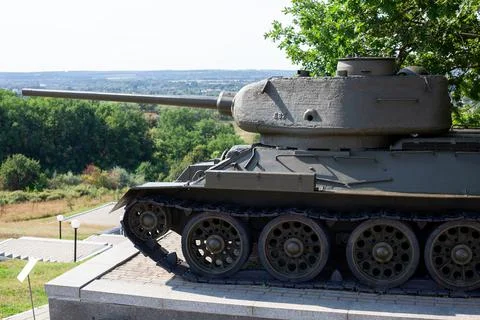 Soviet tank from the second world war T-34-85. Medium tank in open air museum Stock Photos