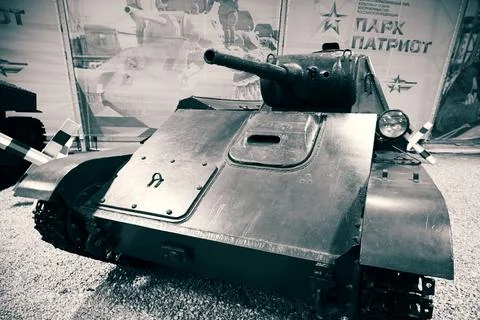 Soviet tank from the Second World War in the museum Stock Photos