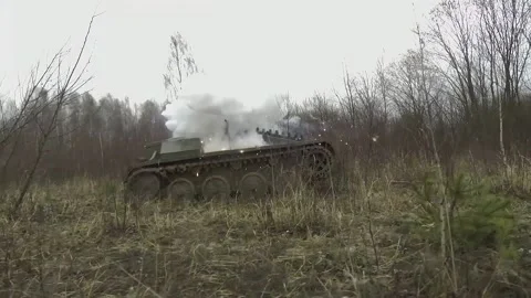 Soviet tank T-60. Stock Footage 164466647