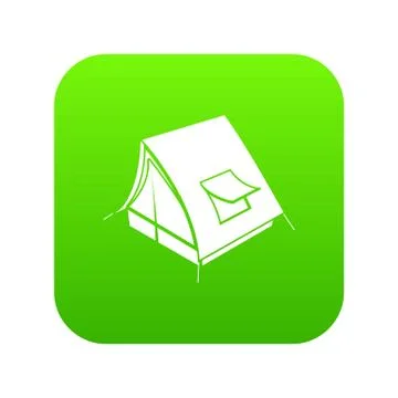 Soviet tent icon green Stock Illustration