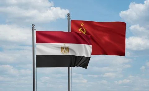 Soviet Union and Egypt flag Stock Illustration
