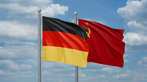 Soviet Union and Germany two flags 스톡 동영상 267404348