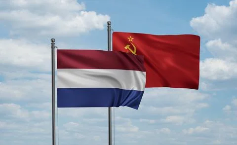 Soviet Union and Netherlands flag Illustrazione stock