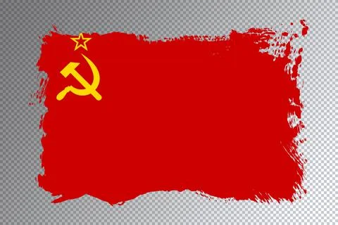 Soviet Union flag brush stroke, national flag Stock Illustration
