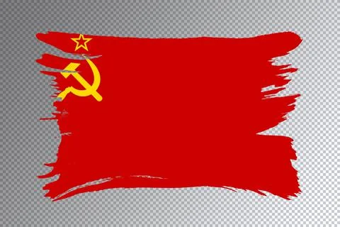 Soviet Union flag brush stroke, national flag Stock Illustration