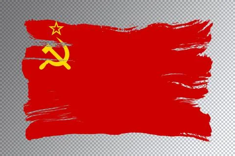 Soviet Union flag brush stroke, national flag Stock Illustration