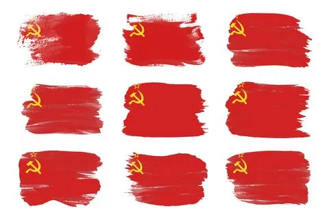 Soviet Union flag brush stroke, national flag Stock Illustration