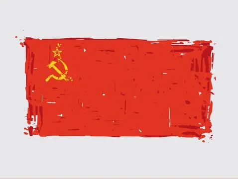 Soviet Union Flag Flat - Artistic Brush Strokes and Splashes Stock Illustration