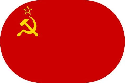 Soviet Union flag in flat oval design Stock Illustration