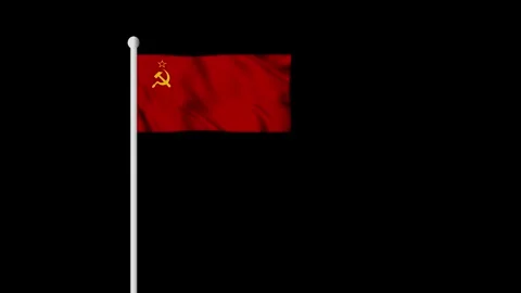 Soviet Union flag video waving in wind, Close up view, perfect loop, 4K footage, Stock Footage 304822349