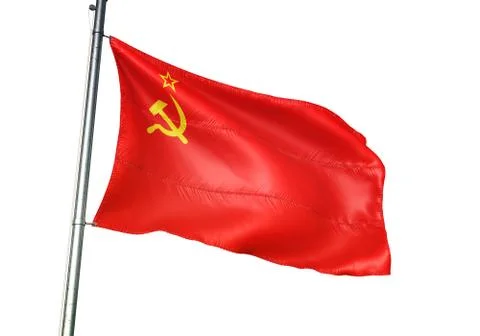 Soviet Union flag waving isolated white background 3D illustration Stock Illustration