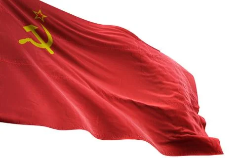 Soviet Union flag waving isolated white background 3D illustration Stock Illustration