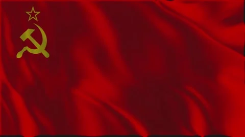 Soviet Union flag waving slowly Stock Footage 342044501