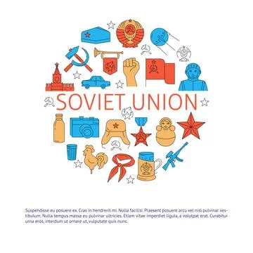 Soviet Union round concept banner Stock Illustration