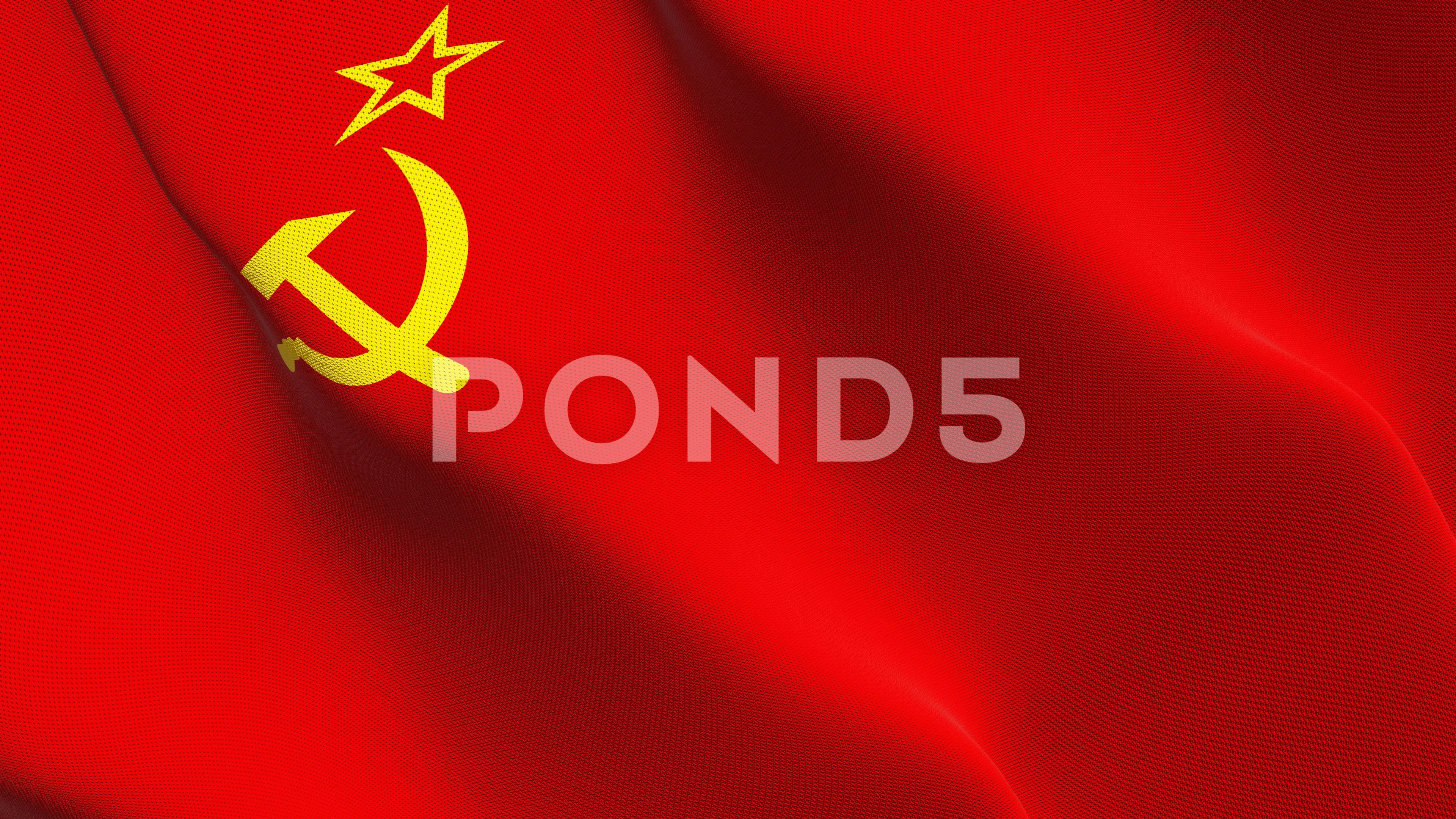 Soviet Union USSR flag loop waving on wi... | Stock Video | Pond5