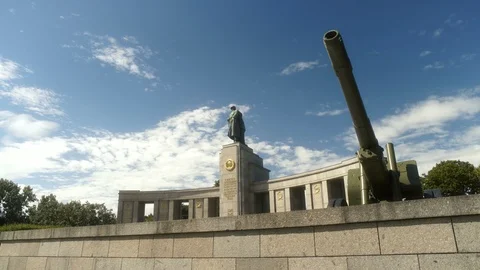 Soviet War Memorial with Tanks in Berlin Germany Stock Footage 94516399