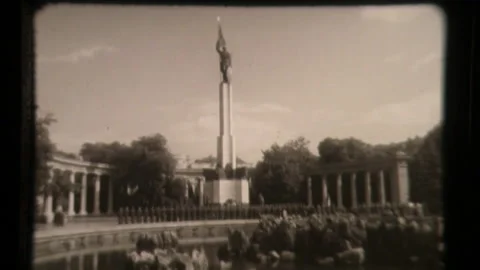 Soviet War Memorial in Vienna Austria, USSR Russia Military Army Power Stock Footage 130385564
